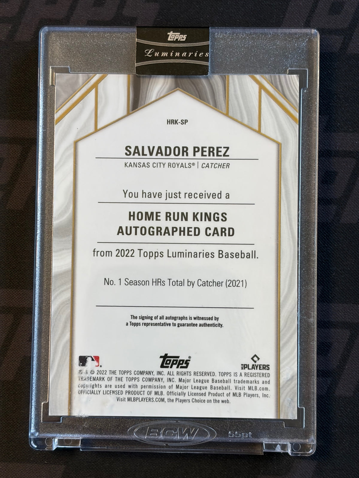 2022 Topps Luminaries - Home Run Kings Auto #/15 # Salvador Perez AU Royals