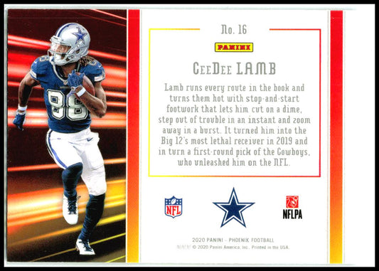 2020 Panini Phoenix Hot Routes #16 CeeDee Lamb Dallas Cowboys