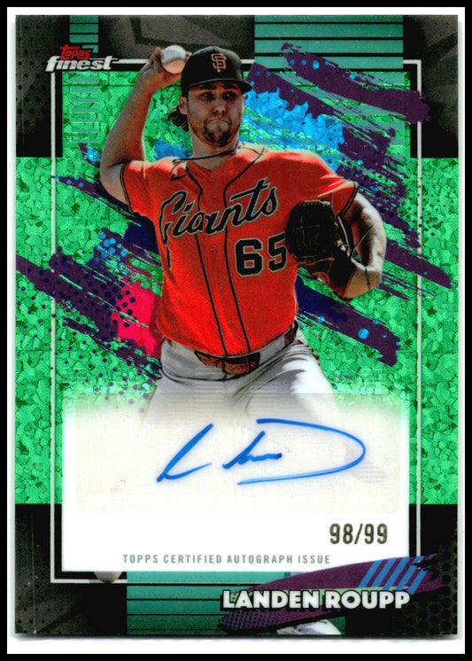 2026 Finest Finest Mega Auto Green Mini Diamond #FMA-LRO Landen Roupp AU Giants