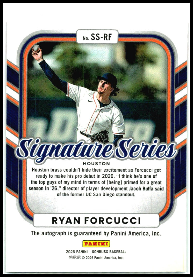 2025 Panini Select Signature Selections Red #SS-RF Ryan Forcucci AU Astros