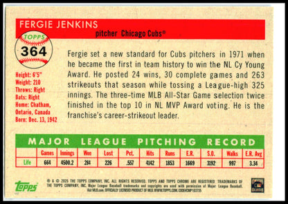 2025 Topps Chrome Platinum #364 Fergie Jenkins Chicago Cubs