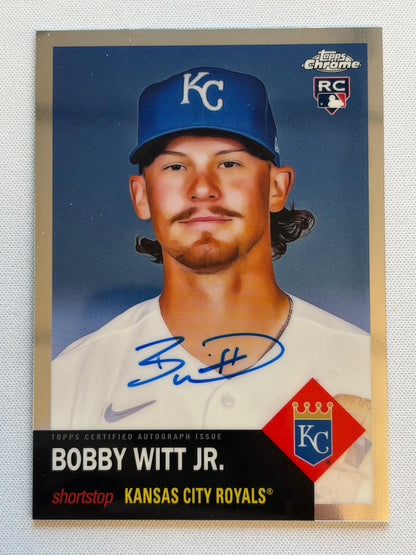 2022 Topps Chrome Platinum Anniversary Auto #CPA-BWJ Bobby Witt Jr. AU Royals