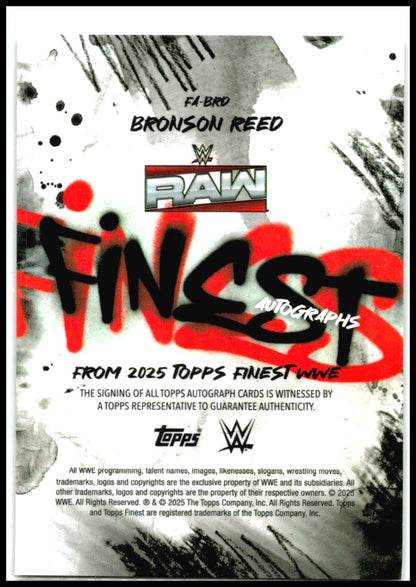 2025 Topps Finest WWE Auto Blue Checkerboard /75 #FA-BRD Bronson Reed AU