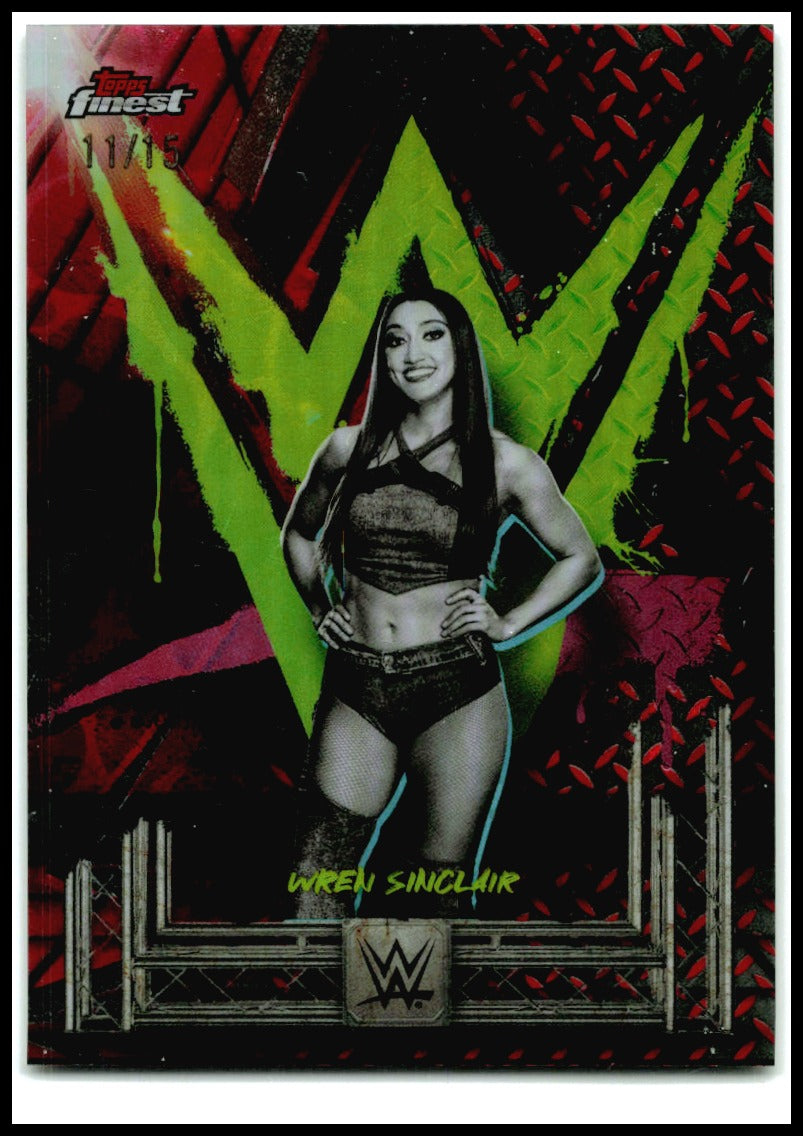 2025 Topps Finest WWE Red/Black Vapor #155 Wren Sinclair #/15
