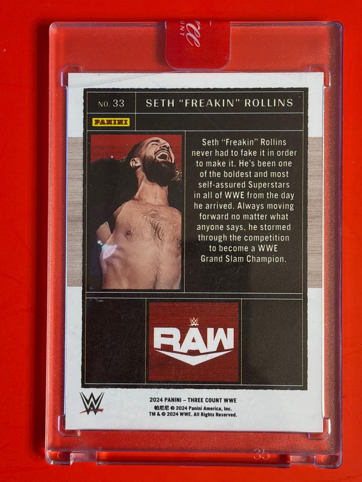 2024 Panini Three Count WWE Holo Gold FOTL #33 Seth “Freakin” Rollins #/2