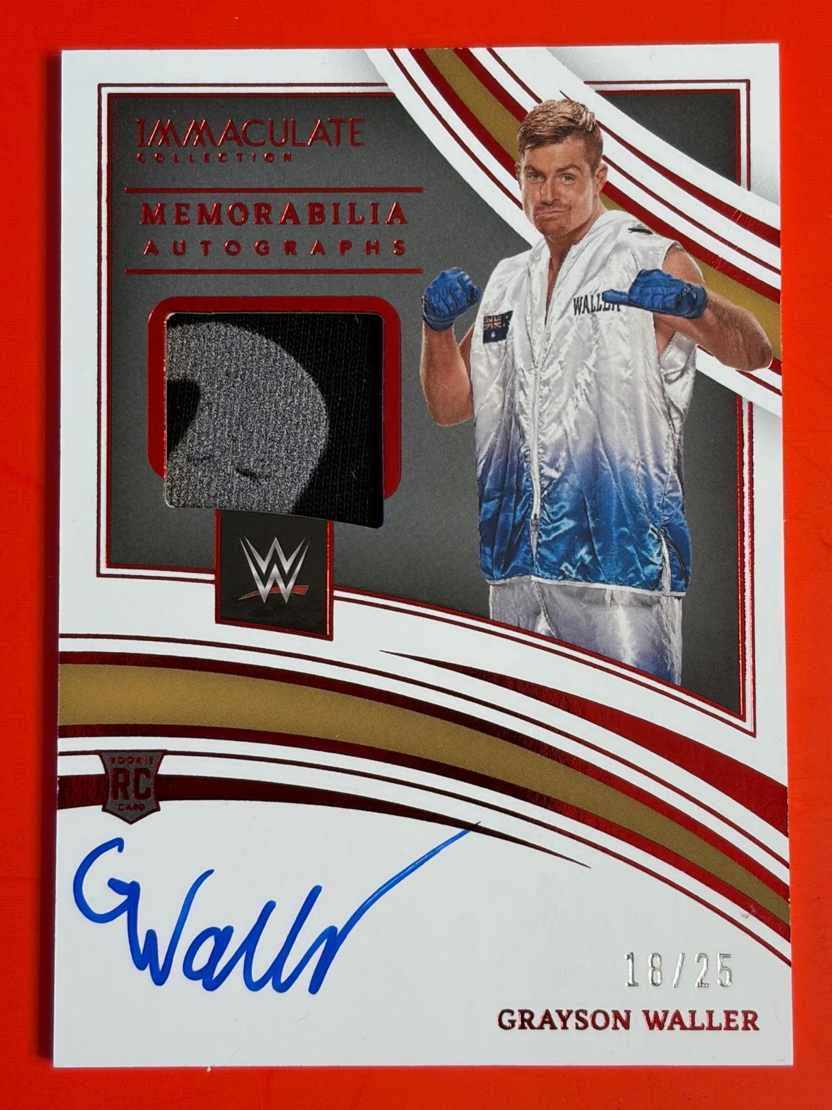 2022 Panini Immaculate Collection WWE Red #102 Grayson Waller AU #/25