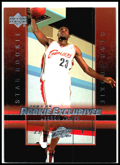 2003-04 Upper Deck Rookie Exclusives #1 LeBron James RC Cleveland Cavaliers