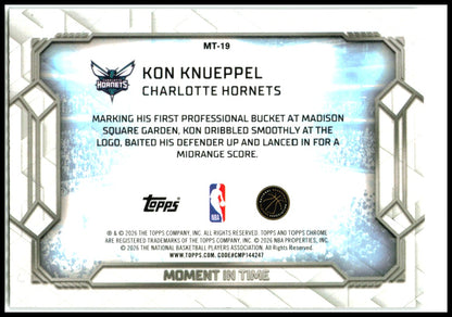 2025-26 Topps Chrome Update Moment In Time #MT-19 Kon Knueppel Charlotte Hornets