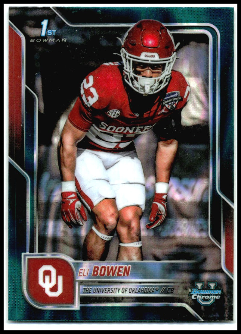 2025 Bowman University Chrome Green Lava #107 Eli Bowen Oklahoma Sooners