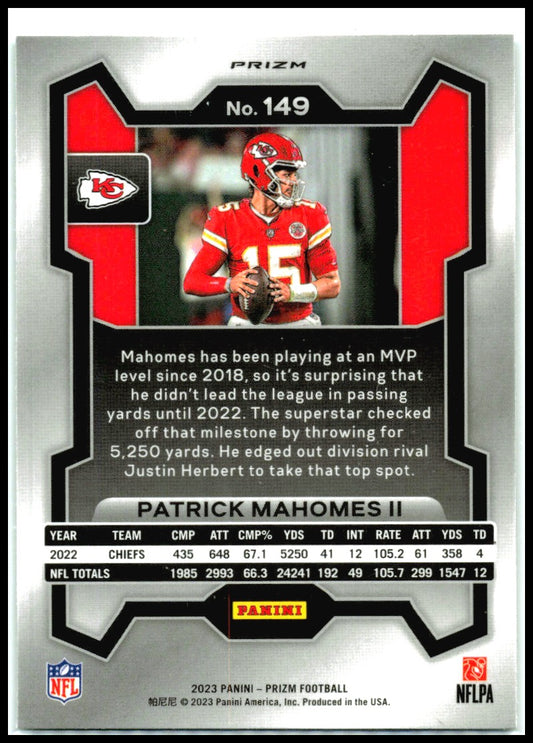 2023 Panini Prizm Green #149 Patrick Mahomes II Kansas City Chiefs