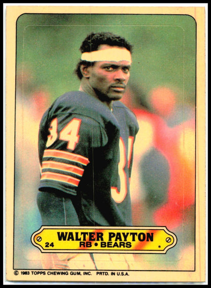 1983 Topps Stickers #24 Walter Payton Chicago Bears