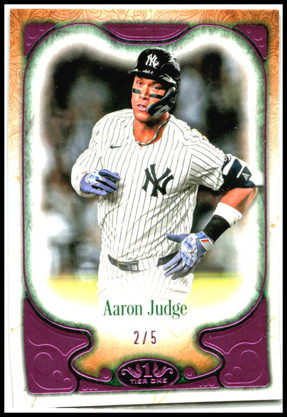 2026 Topps Tier One Pink #48 Aaron Judge #/5 New York Yankees