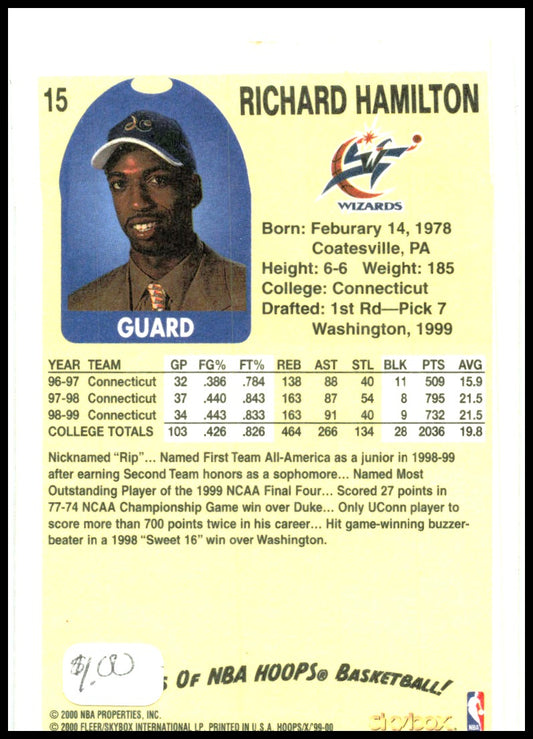 1999-00 Hoops Decade #15 Richard Hamilton RC Washington Wizards
