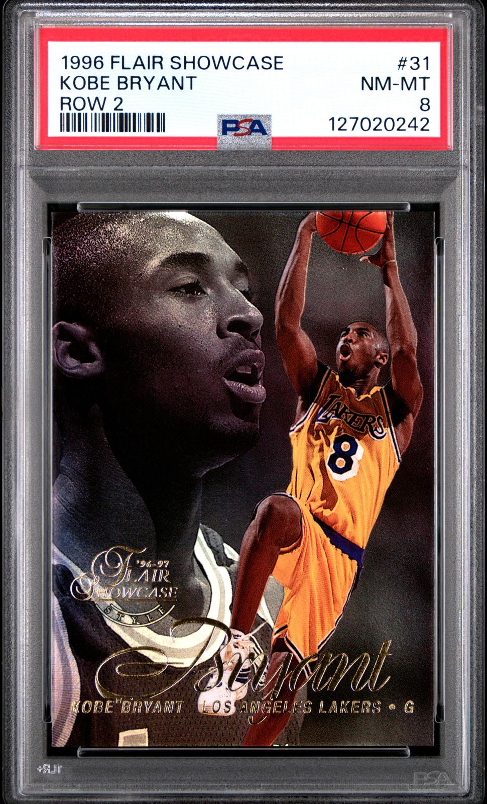 1996 Flair Showcase Row 2 #31 Kobe Bryant LA Lakers PSA 8