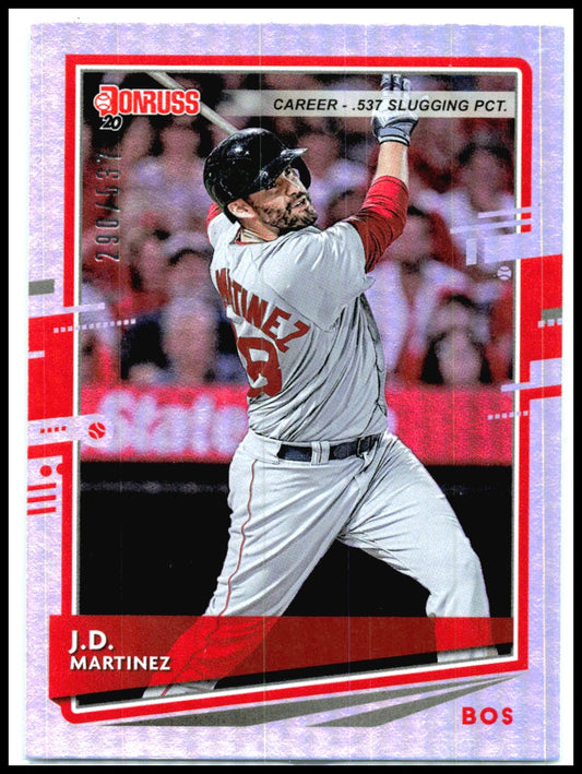 2020 Donruss Career Stat Line #183 J.D. Martinez #/537 Boston Red Sox
