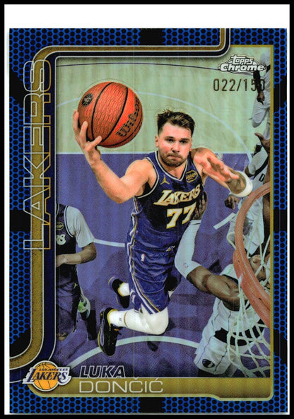 2025-26 Topps Chrome Update Blue Basketball Refractor #2 Luka Dončić Lakers