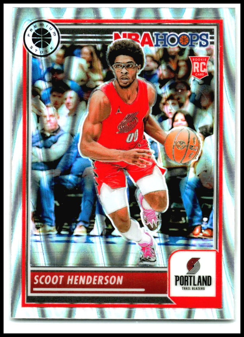 2023-24 Hoops Premium Stock Seismic Prizm #137 Scoot Henderson RC Portland