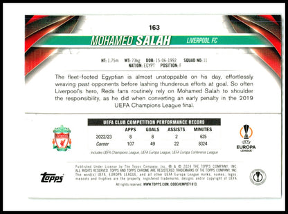 2023-24 Topps Chrome UEFA Club Gold Geometric #/50 #163 Mohamed Salah
