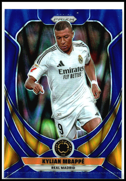 2025 Panini Prizm FIFA Club World Cup Blue Seismic Prizm #164 Kylian Mbappe