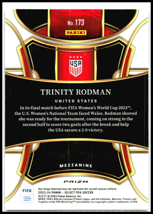 2023-24 Panini Select FIFA Purple Mojo #13 Trinity Rodman France