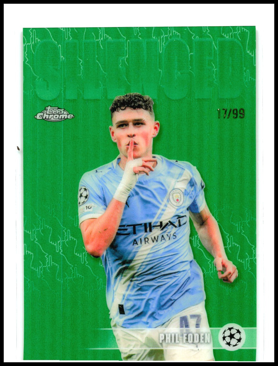 2025 Topps Chrome Silened Green /99 #SHH-10 Phil Foden