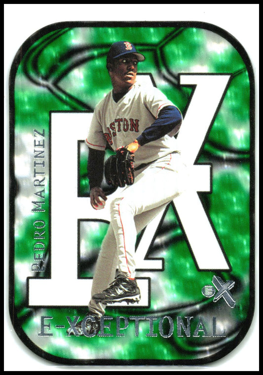 2000 Fleer E-X E-Xceptional-Green #10 XC Pedro Martinez #/999 Boston Red Sox