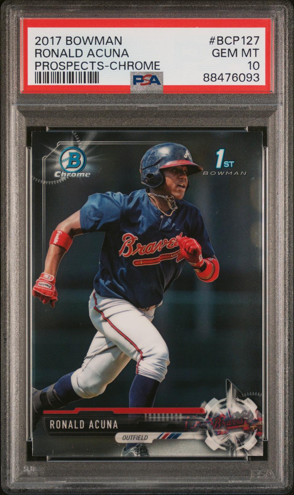 2017 Bowman Prospects Prospects-Chrome #BCP127 Ronald Acuna PSA 10 Gem Mint