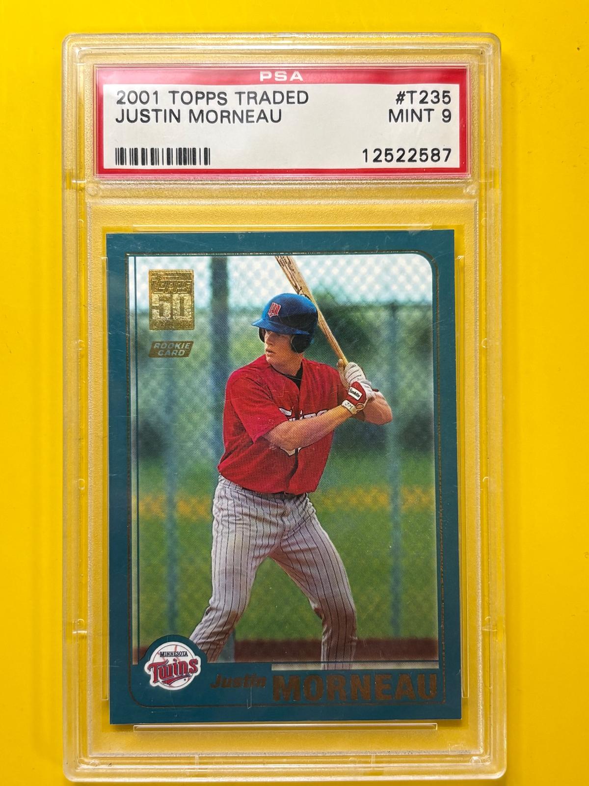 2001 Topps Traded & Rookies #T235 Justin Morneau RC Minnesota Twins PSA 9