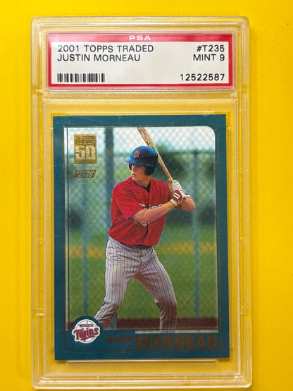 2001 Topps Traded & Rookies #T235 Justin Morneau RC Minnesota Twins PSA 9