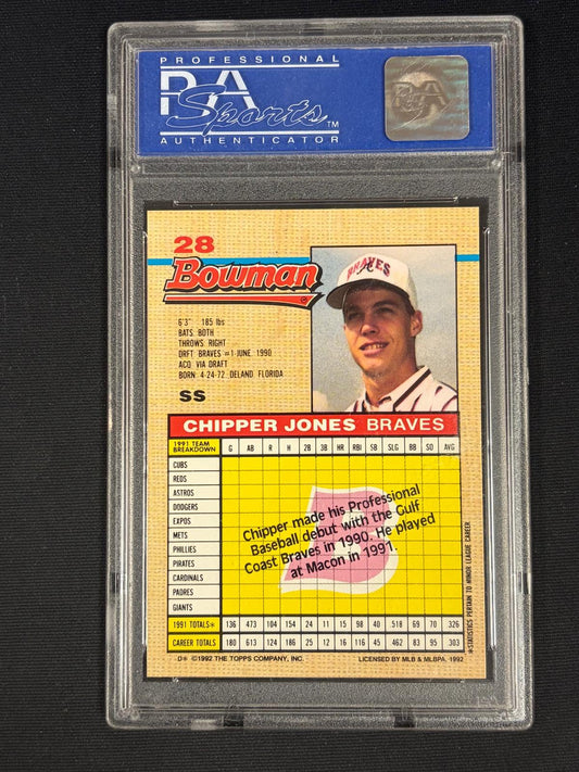 1992 Bowman #28 Chipper Jones Atlanta Braves