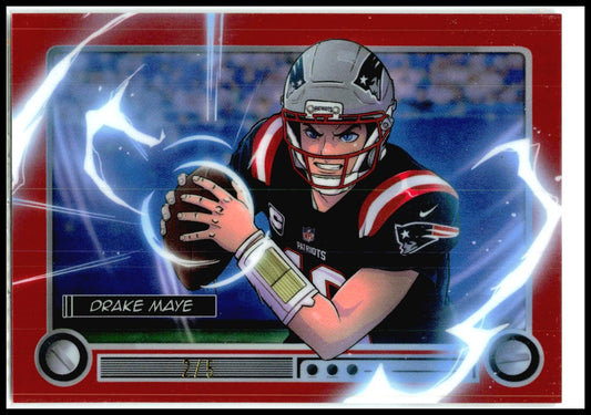 2026 Bowman Anime NFL Red Refractor /5 SSP Case Hit # Drake Maye Patriots