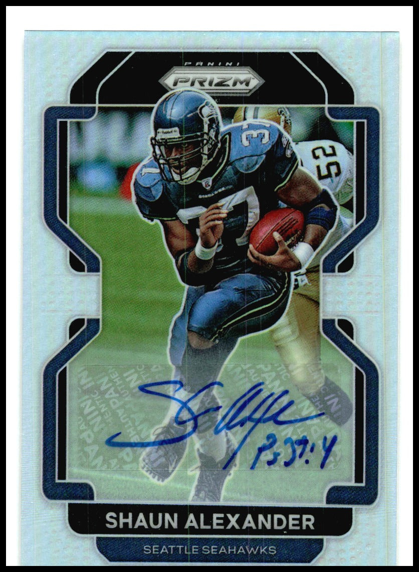 2021 Panini Prizm Autographs Prizm Silver #50 Shaun Alexander AU Seattle