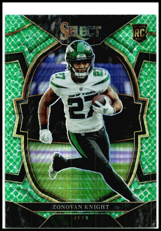 2022 Panini Select Dragon Scale Prizm #89 Zonovan Knight RC #/89 New York Jets