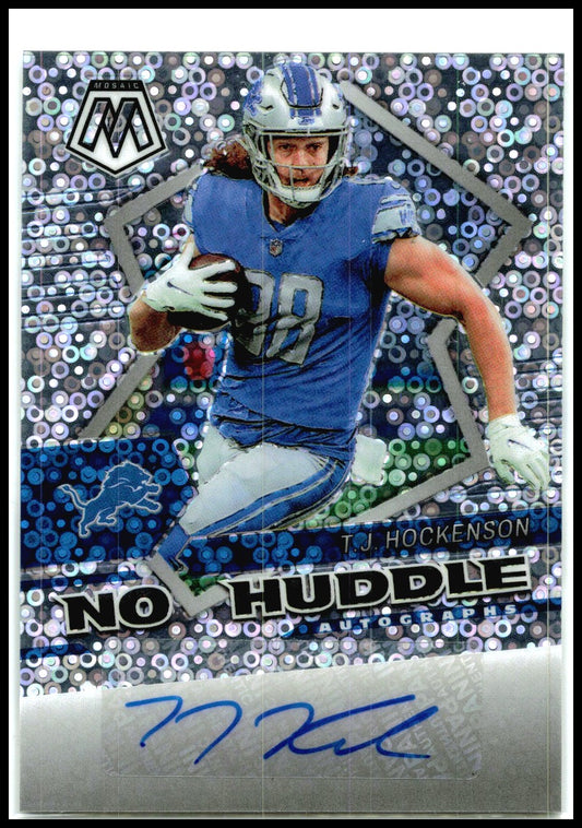 2022 Panini Mosaic Auto No Huddle Silver #ANH-TH T.J. Hockenson AU Detroit Lions