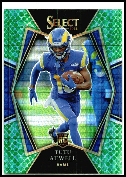 2021 Panini Select Dragon Scale Prizm #161 Tutu Atwell RC #/89 Los Angeles Rams