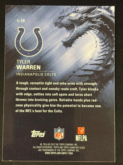 2025 Topps Signature Class Leviathans #L-19 Tyler Warren Indianapolis Colts