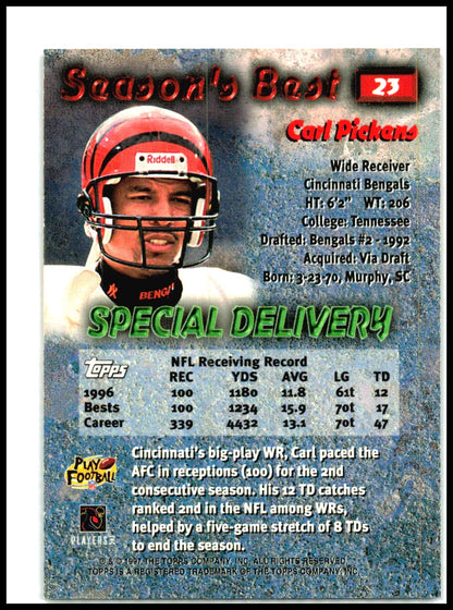 1997 Topps Season's Best #23 Carl Pickens Cincinnati Bengals