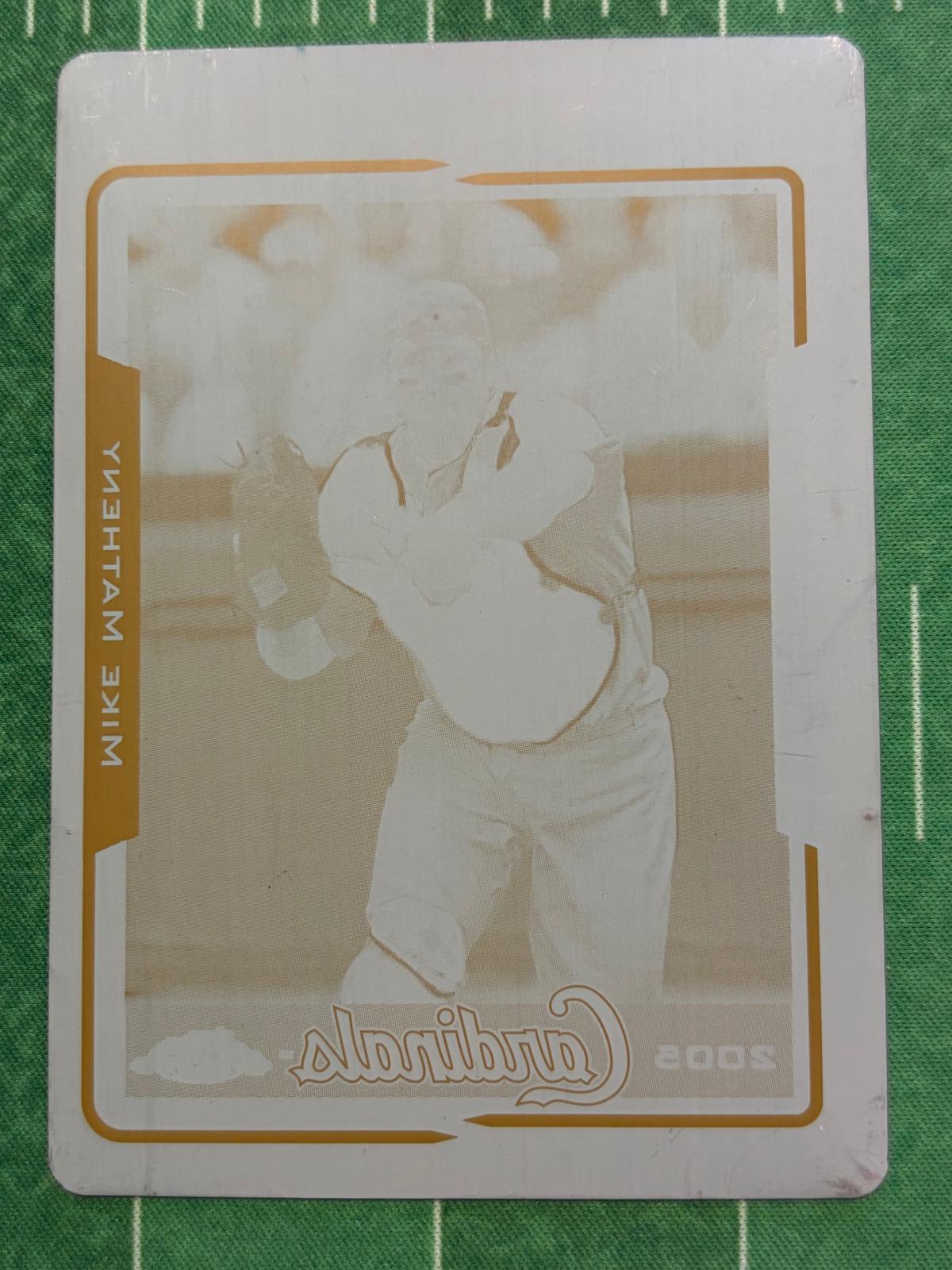 2005 Topps Chrome Printing Plates Cyan #124 Mike Matheny #/1 St. Louis Cardinals
