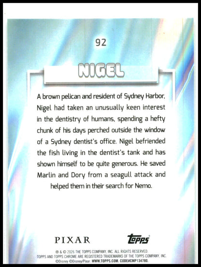 2026 Topps Chrome Disney Raywave Refractor #92 Nigel
