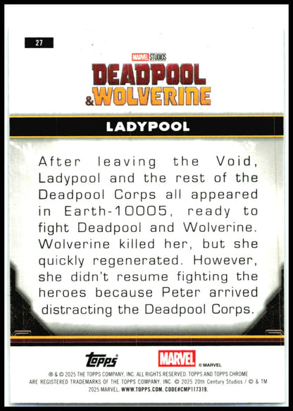 2025 Topps Chrome Marvel Deadpool Mini-Diamonds Refractor #27 Ladypool
