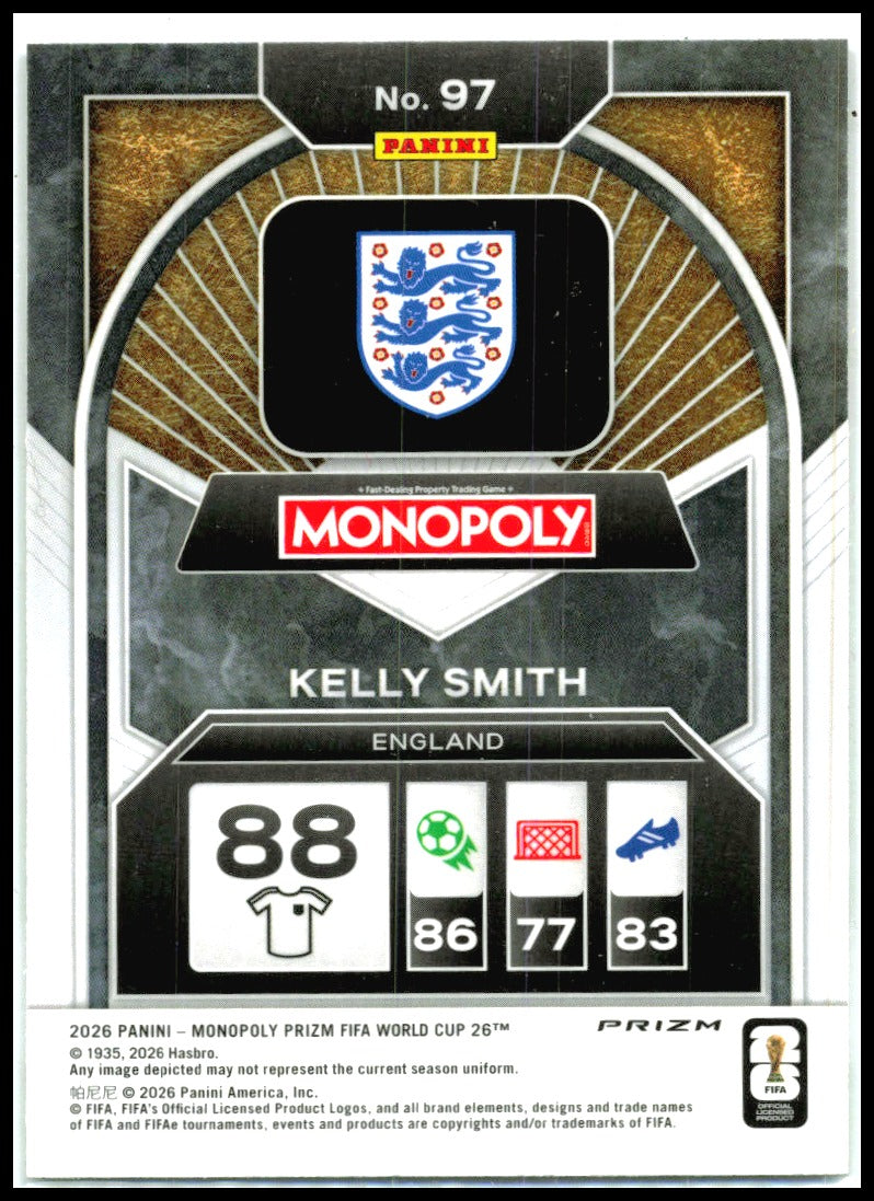 2026 Prizm Monopoly FIFA World Cup Four Corners Green Wave # Kelly Smith England