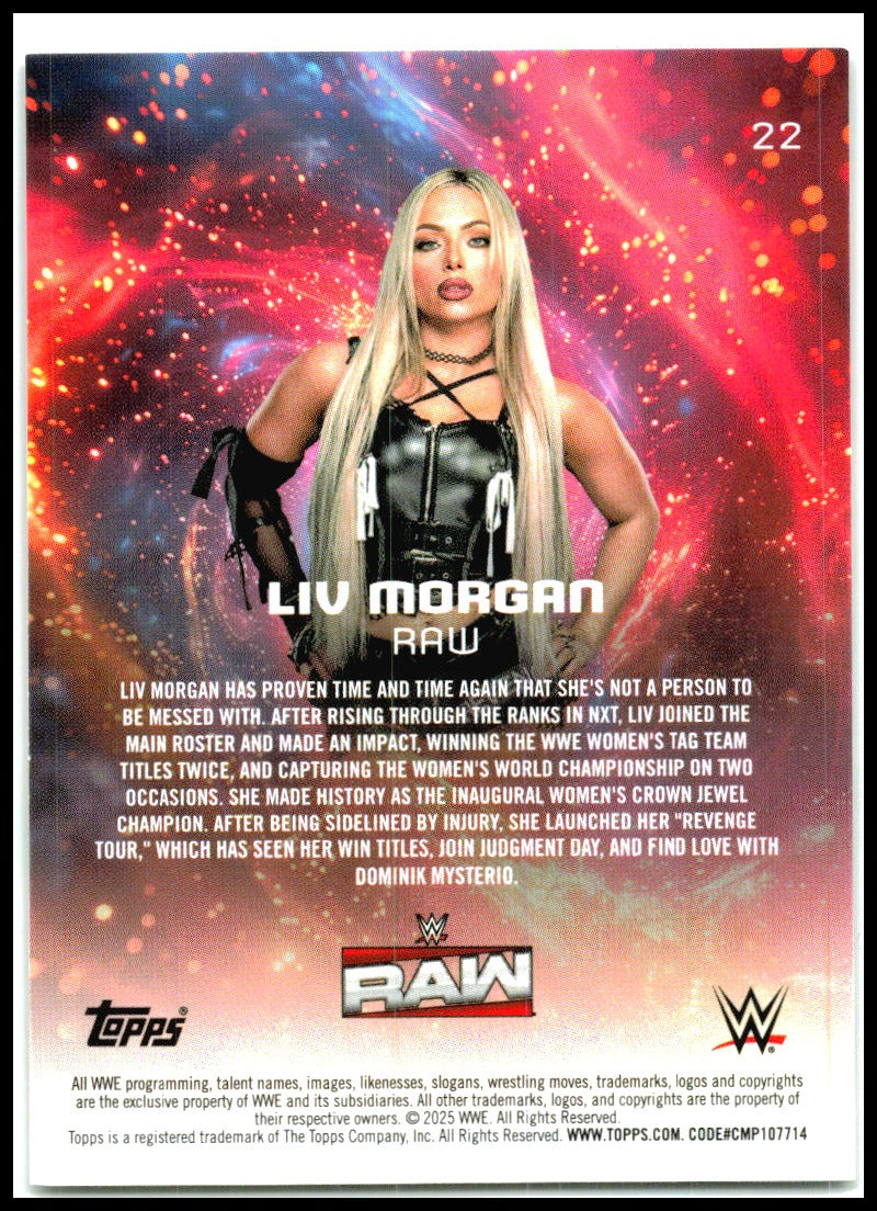 2025 Topps Universe WWE Green Electric #22 Liv Morgan #/125