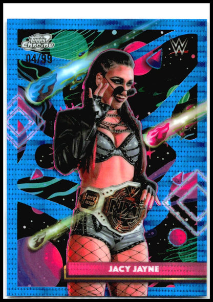 2026 Topps Chrome Cosmic WWE Blue Moon Refractor #19 Jacy Jayne #/99