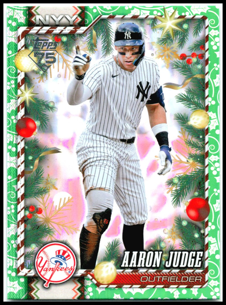 2026 Topps Holiday Green Foil #H50 Aaron Judge New York Yankees