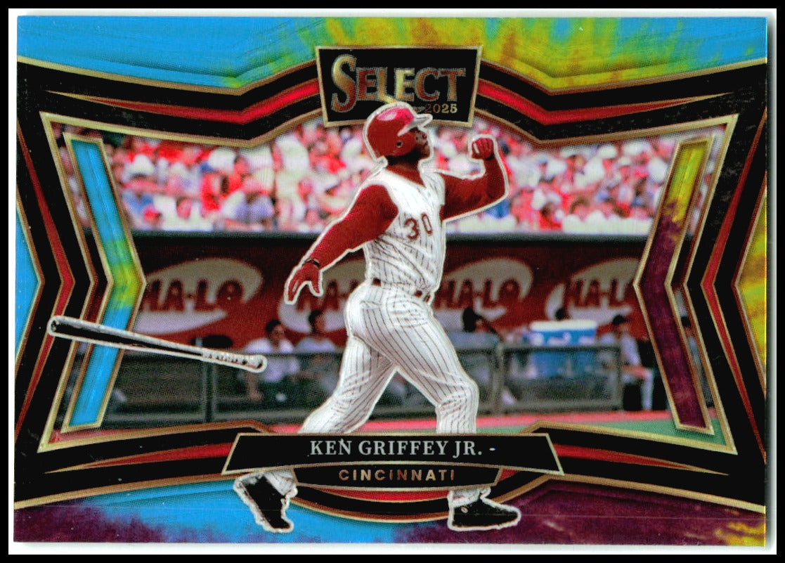 2025 Panini Select Tie-Dye Prizm #225 Ken Griffey Jr. #/25 Cincinnati Reds
