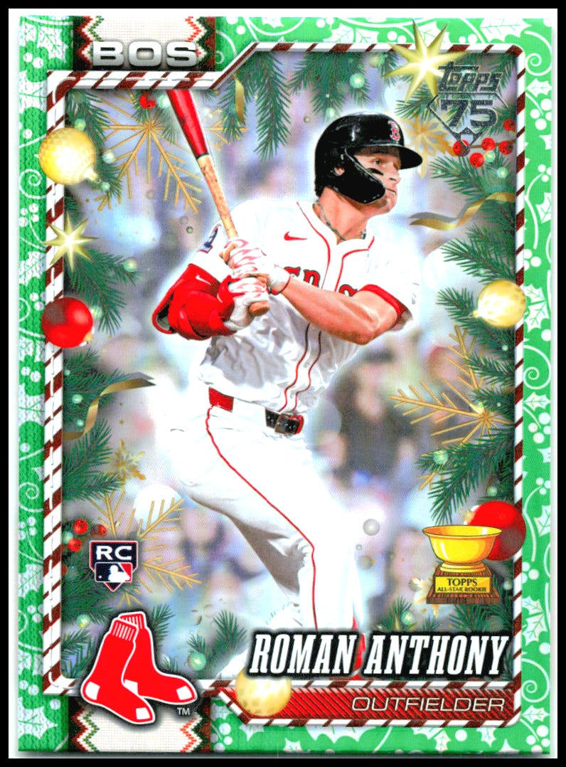 2026 Topps Holiday Green Holiday Foil #H170 Roman Anthony RC Boston Red Sox