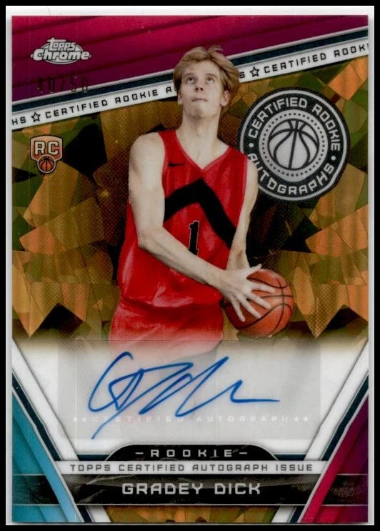 2023-24 Topps Chrome Sapphire Edition Auto Gold #CRA-GD Gradey Dick Auto Raptors
