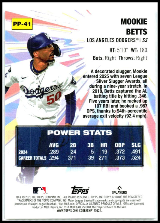 2025 Topps Chrome power players #PP41 Mookie Betts Mookie Betts