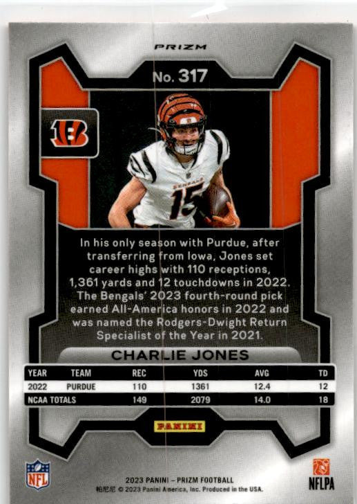 2023 Panini Prizm #317 Charlie Jones Orange Ice
