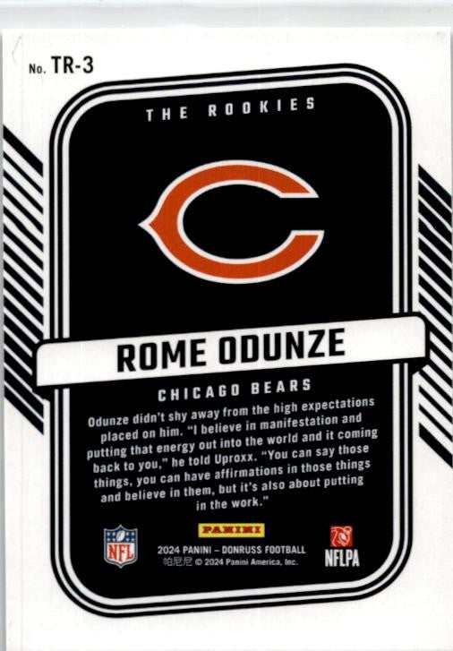 2024 Donruss The Rookies #TR-3 Rome Odunze Chicago Bears